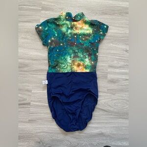 Songbird Leotard Galaxy Leo🌌🪐💚💙